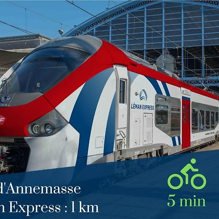 Homey Wood - New - Appartement Avec Une Chambre - Parking Prive Gratuit - Balcon Prive - A 5 Min De La Gare Pour Rejoindre Geneve آنماس المظهر الخارجي الصورة