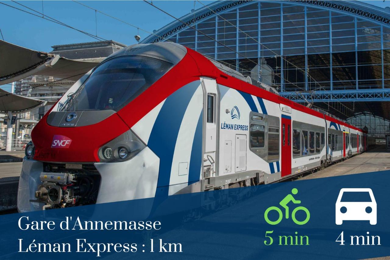 Homey Wood - New - Appartement Avec Une Chambre - Parking Prive Gratuit - Balcon Prive - A 5 Min De La Gare Pour Rejoindre Geneve آنماس المظهر الخارجي الصورة